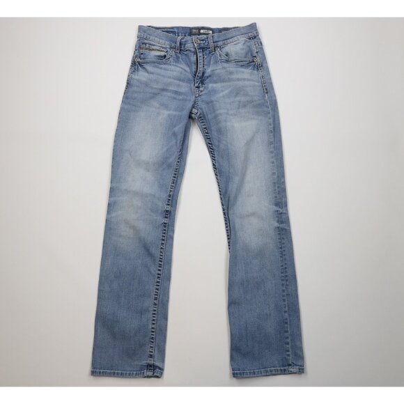 Buckle BKE Mens 32x34 Distressed Thick Stitch Jake Bootleg Denim Jeans Stretch